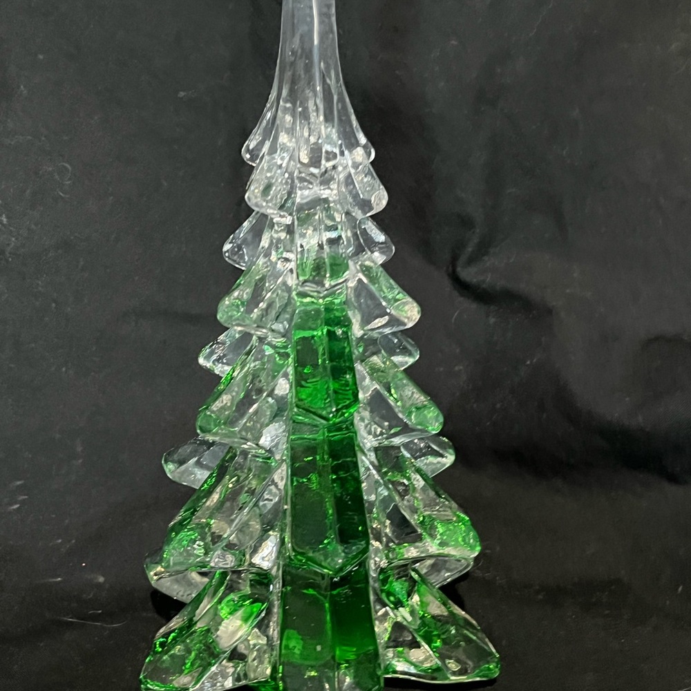 Green and Clear Glass Tree Decor